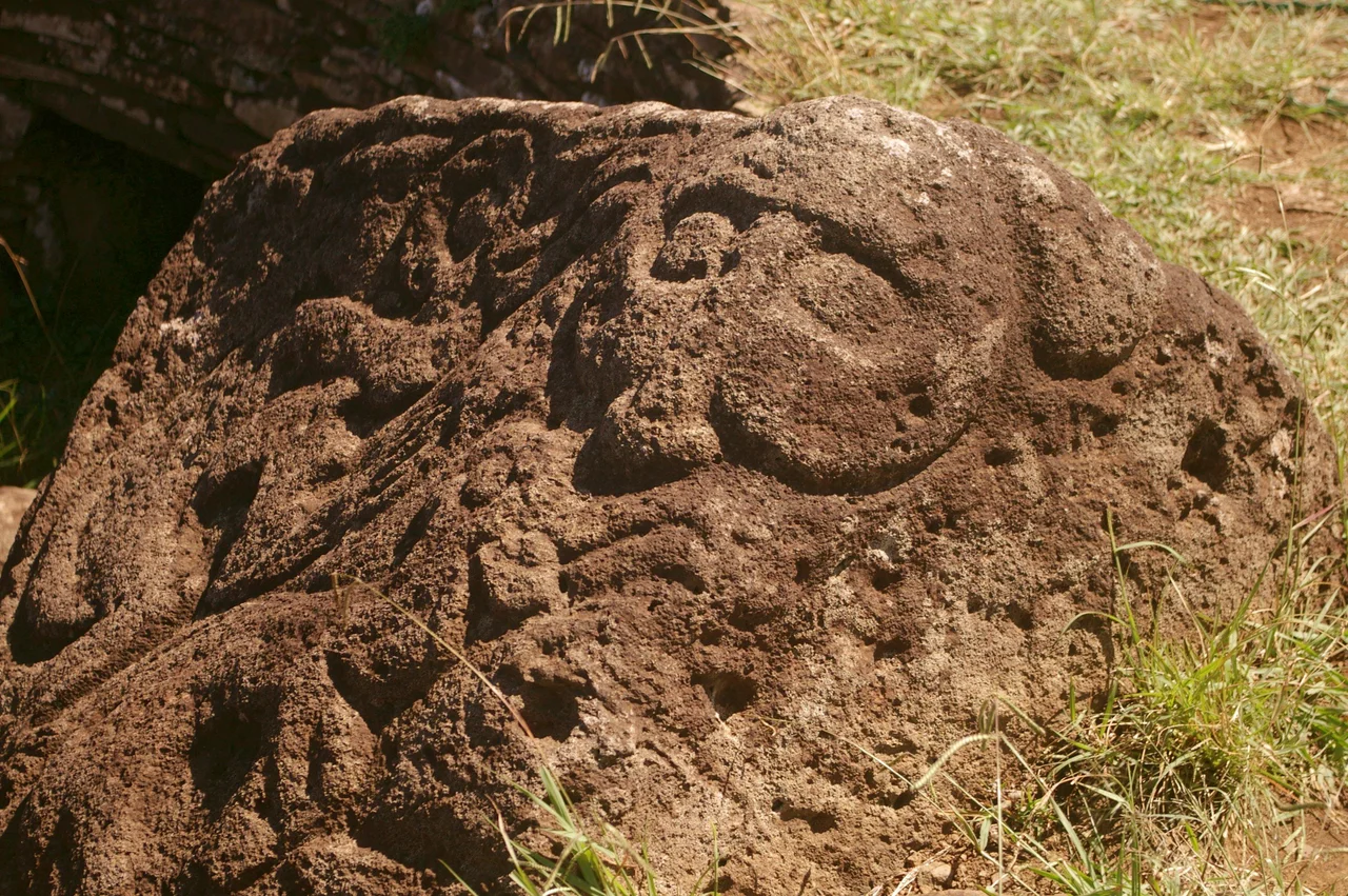 Petroglyphs at Orongo, Easter Island, Make Make god.