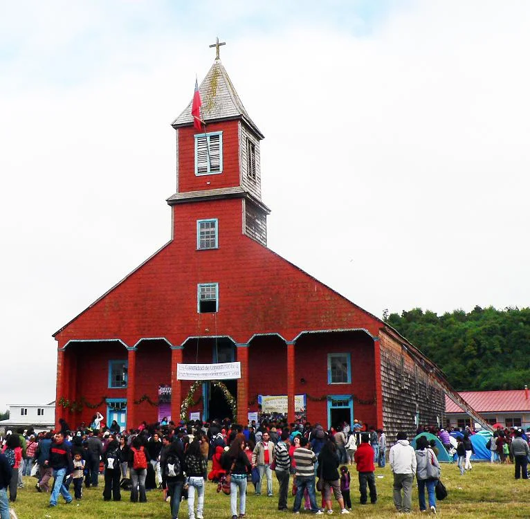 Caguach's Church at Chiloé Island, Chile. UNESCO World Heritage Site