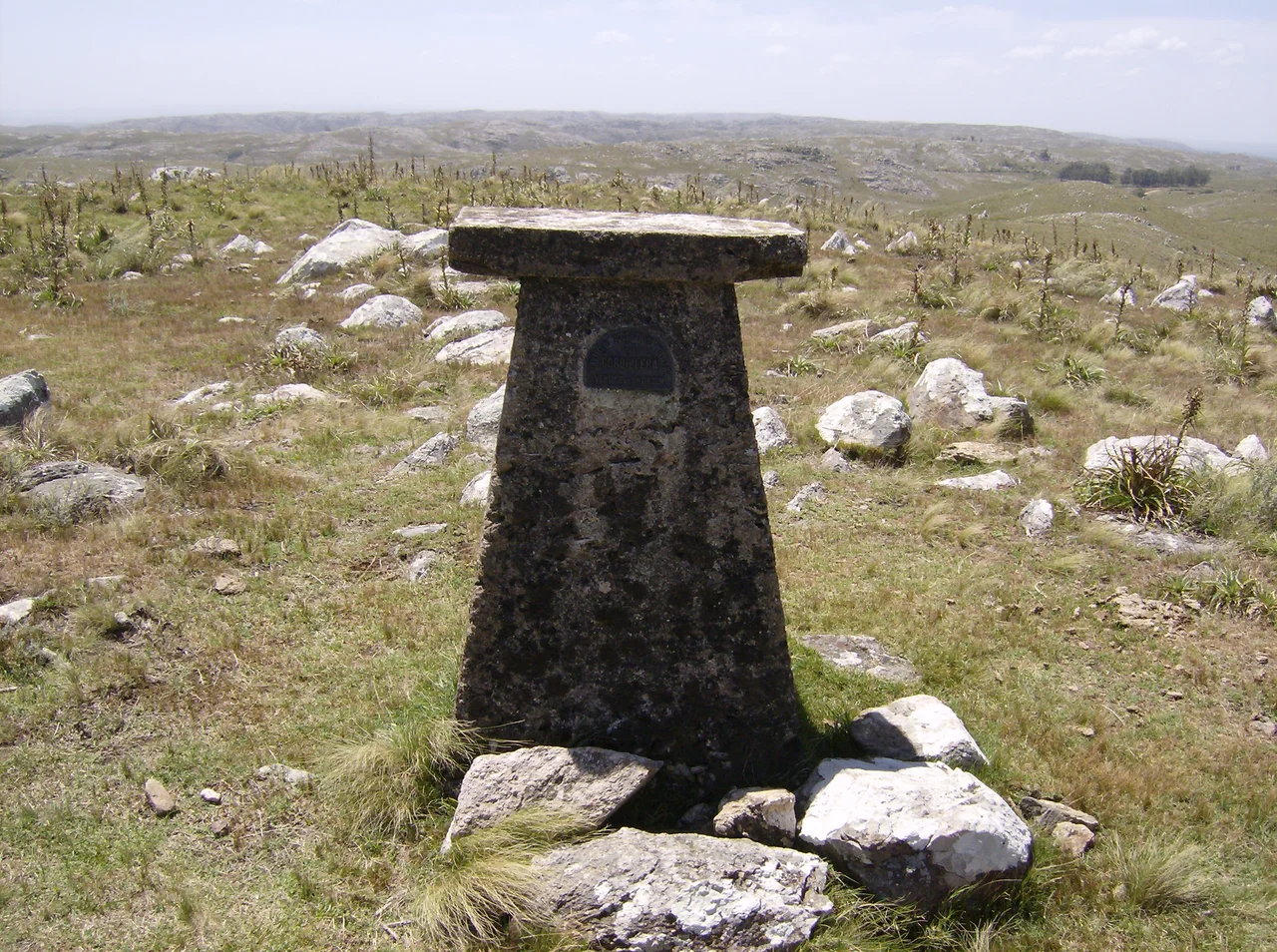 The summit of the Cerro Catedral (or Cerro Cordillera), the highest point of Uruguay, with an altitude of 513.66 metres (1,685.24 feet.)