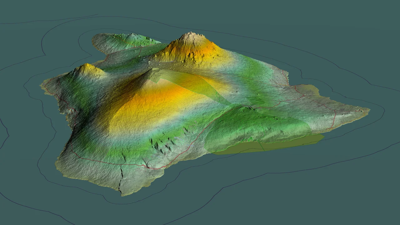 Hawaii, Big Island, computer image generated using TruFlite