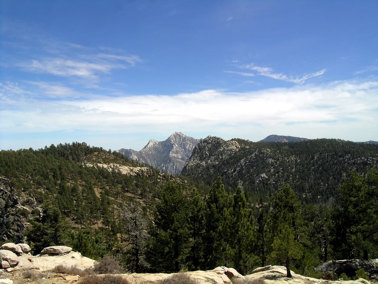 Picacho del Diablo (Devil's Peak) — in the Sierra San Pedro Mártir mountain range of Baja California State, Mexico. 

Highest point in B.C. state, at 3,078 metres (10,098 ft) in elevation. The Sierra San Pedro Mártir are a range of the Template:Peninsular Ranges System.
Seen from the National Astronomical Observatory of Mexico.