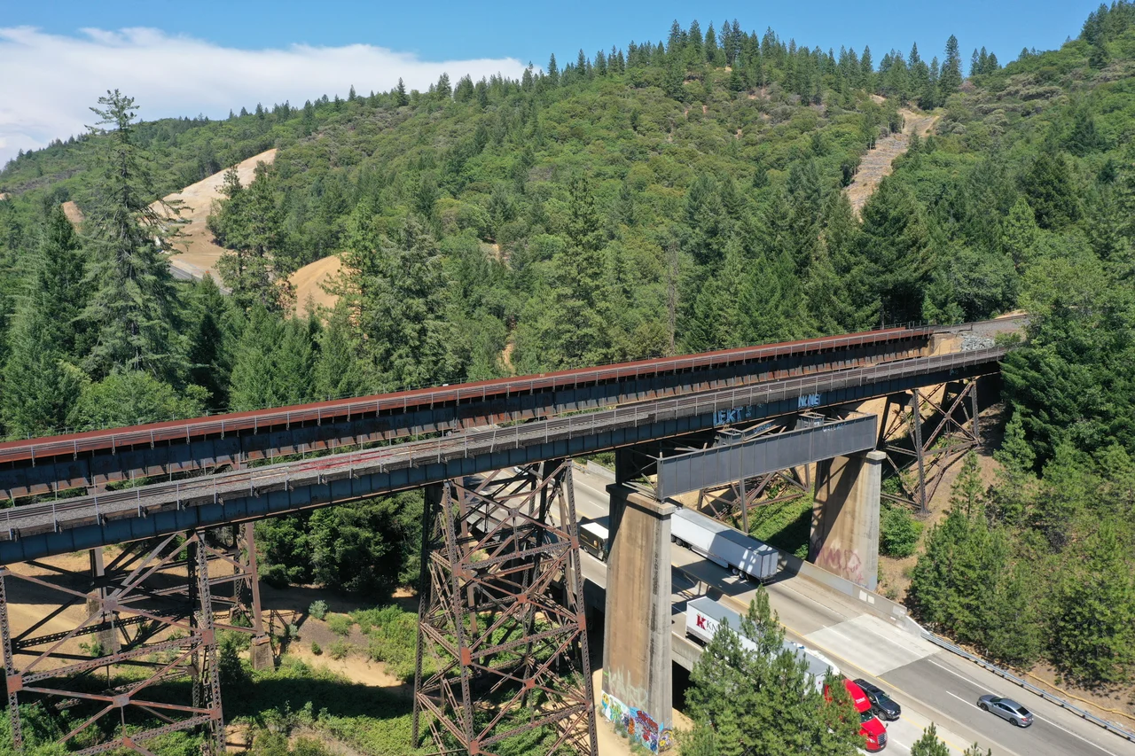 UP Long Ravine bridge over I-80 in Sierra Nevada