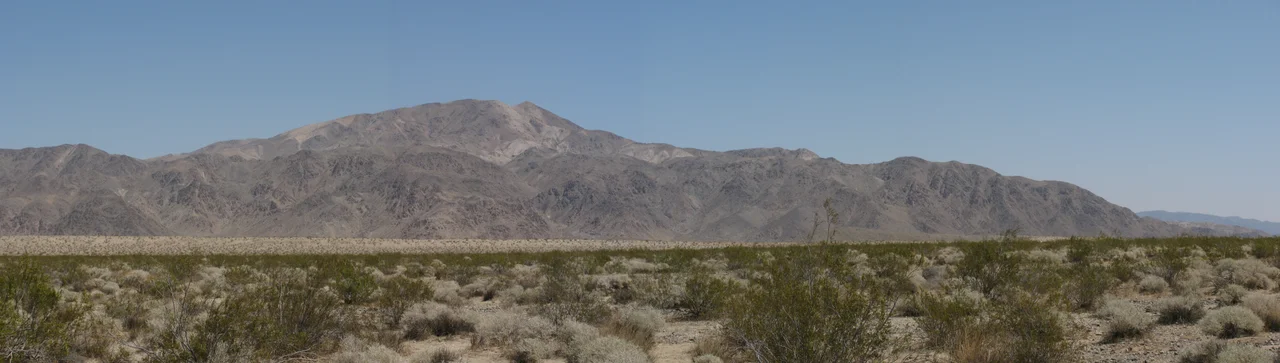 The Pinto Mountains in Joshua Tree National Park, in California, USA, seen from the south looking north