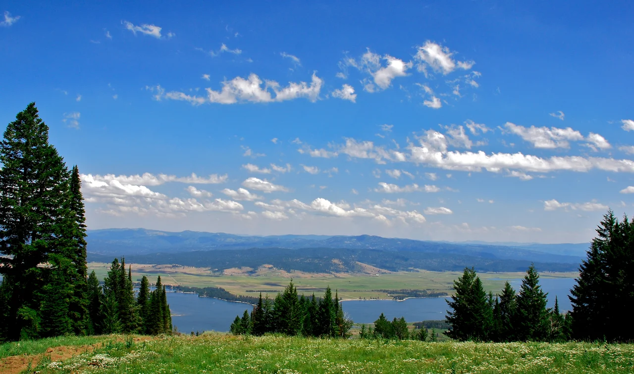 View from the top of the mountain at Tamarack Resort in Idaho.