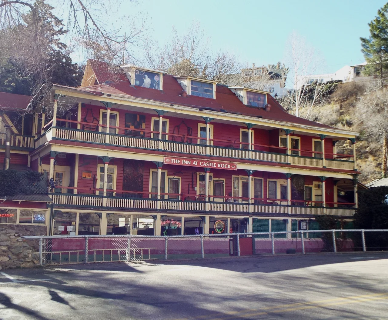 The Inn at Castle Rock was built in 1895 and is located in 105 Tombstone Canyon in Bisbee, Az. It is listed in the National Register of Historic Places in July 3, 1980, as part of the Bisbee Historic District, reference #80004487.