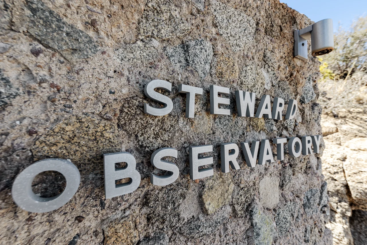The Steward Observatory sign on Kitt Peak National Observatory in Arizona.