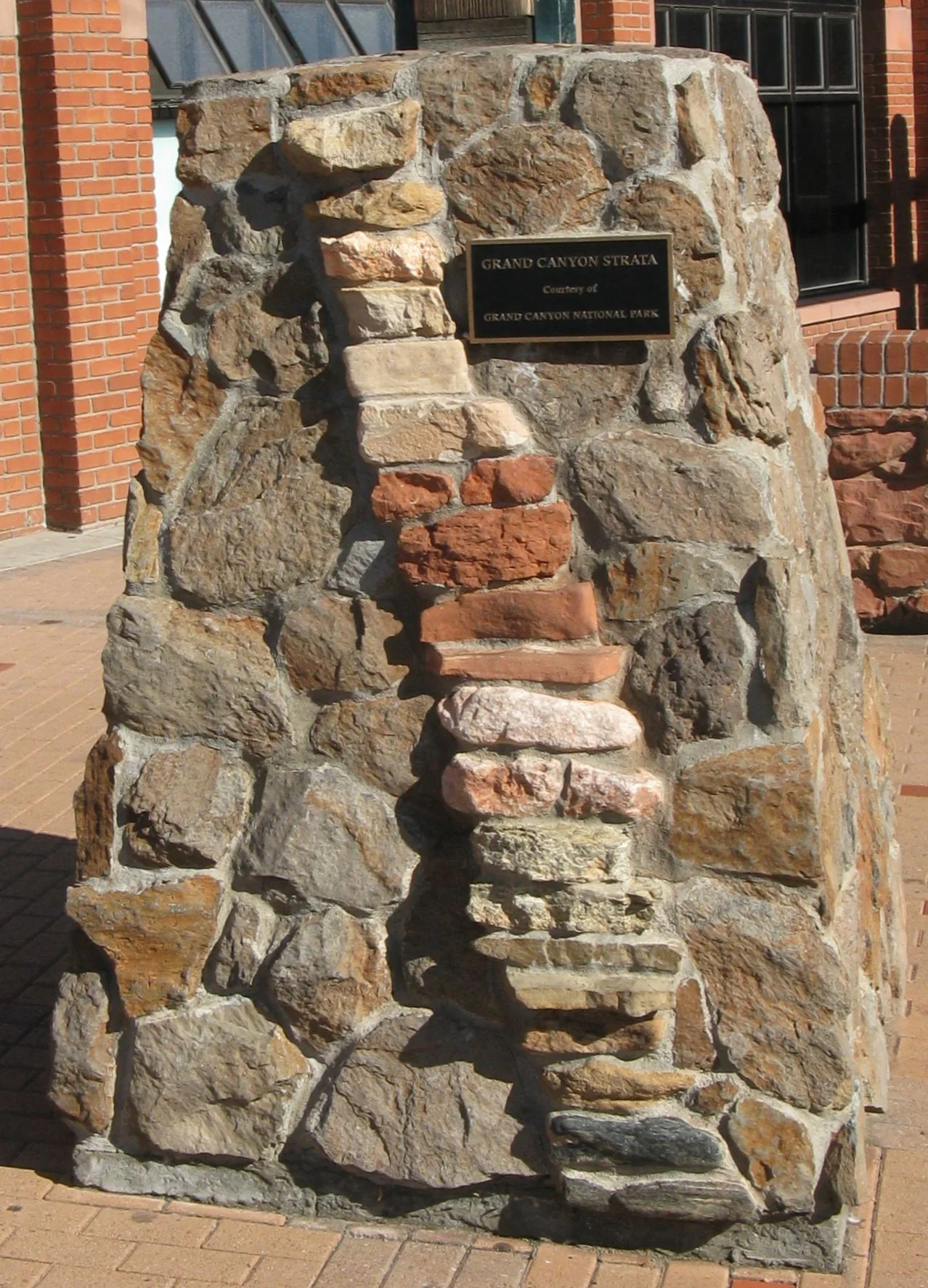 Strata from the Grand Canyon in Heritage Square in Flagstaff, Arizona.