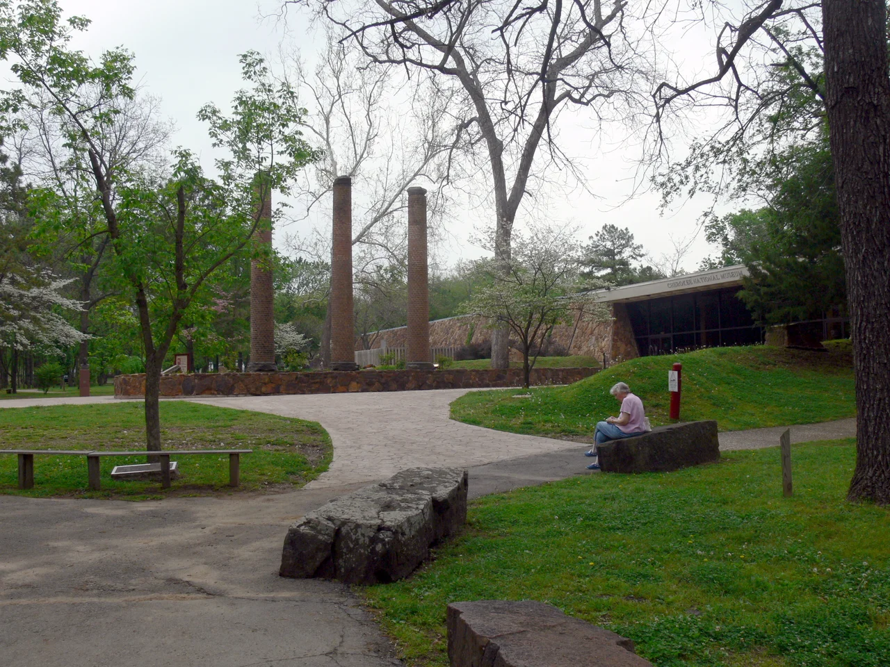 Cherokee Heritage Center ( Tahlequah, Oklahoma ). Square in front of the museum.