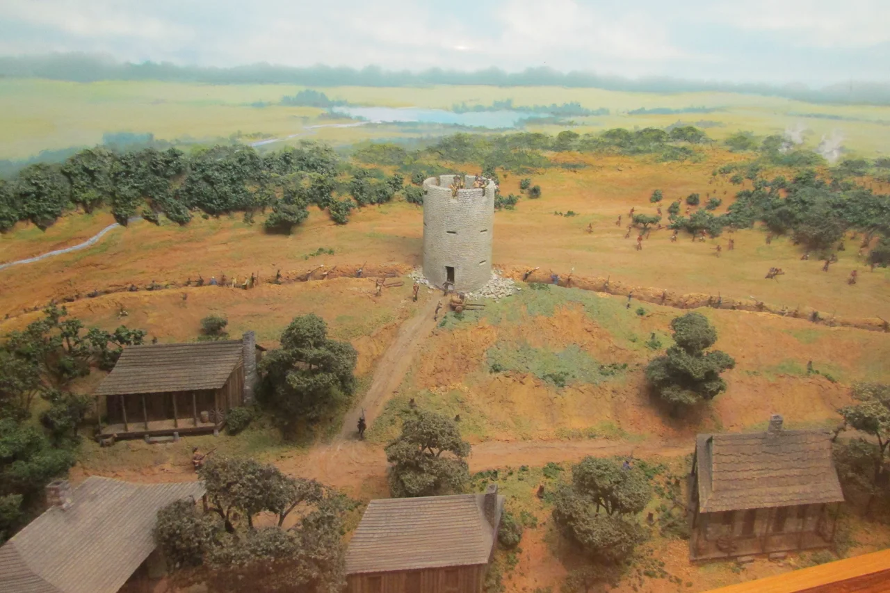 Diorama of the Battle of St. Louis in the Gateway Arch Museum, Old County Courthouse, St. Louis, Missouri.