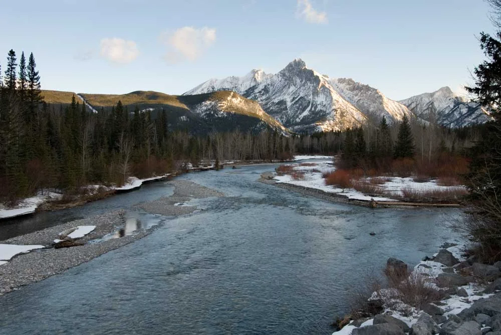 Kananaskis river at the village junction