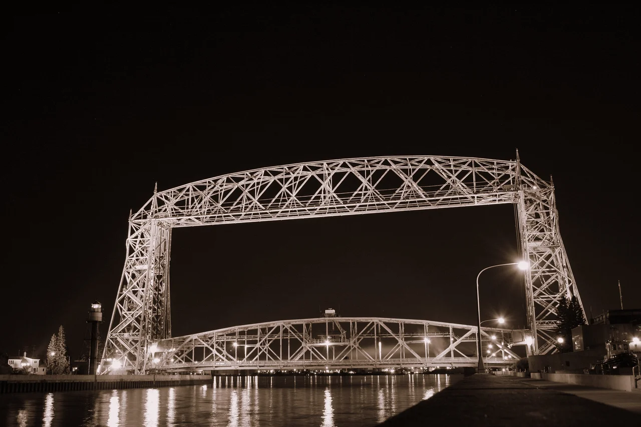 The Aerial Lift Bridge at night. Located in Duluth, MN (2007)