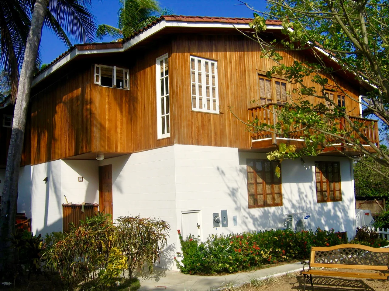 One of the villas on the northeast side of the island.