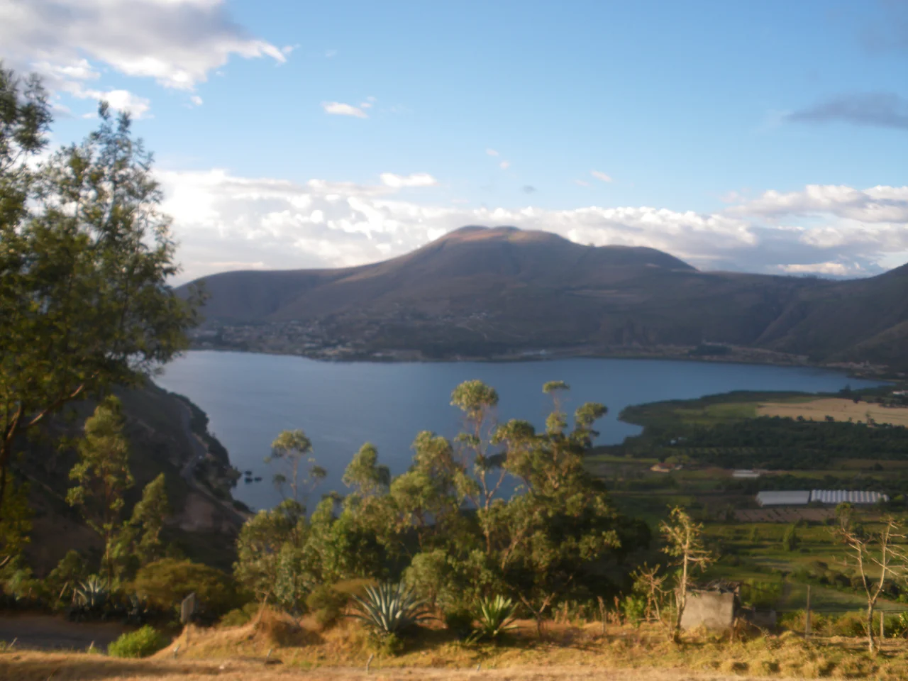 Yahuarcocha lake from the San Miguel Mirador, Ibarra