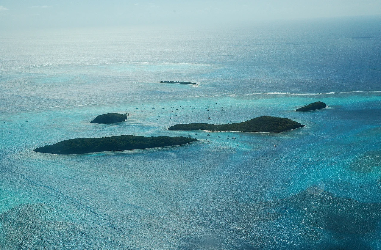 Aerial view of Tobago Cays, a Saint Vincent and the Grenadines National Marine Park
Photo by Iain Grant, 2007

used in Union Island citation