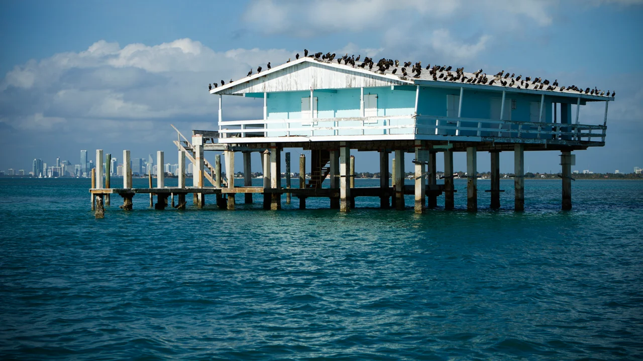 This is a picture of the Jimmy Ellenburg house in Stiltsville (Miami, Florida).