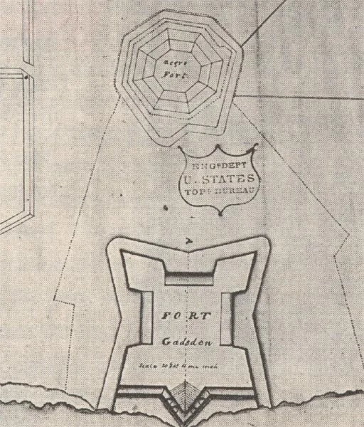 Map of Fort Gadsden and the "Negro Fort".
