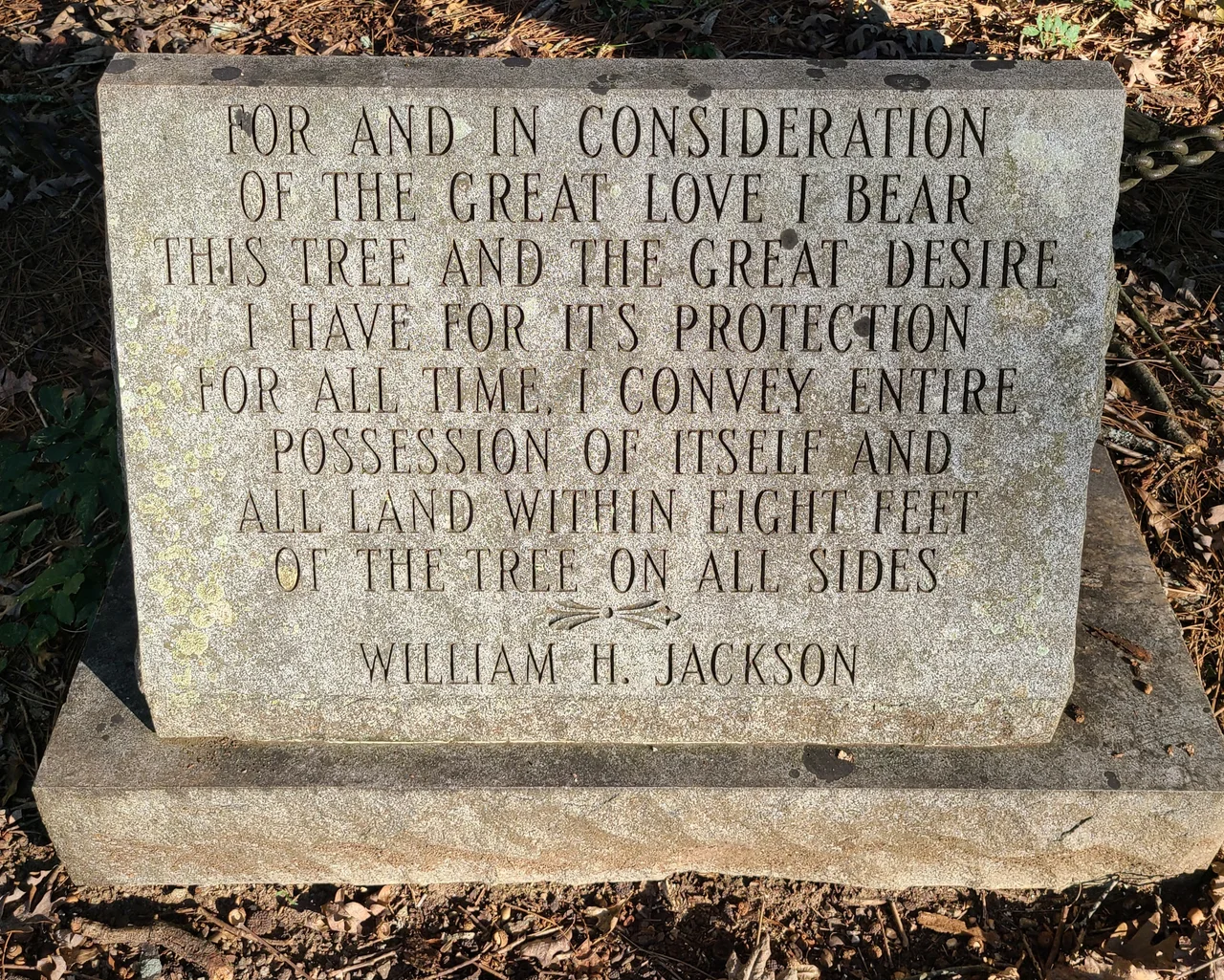 Plaque quoting William H. Jackson