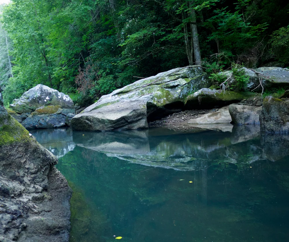 Upper Green River during low flow below Lake Summit, North Carolina