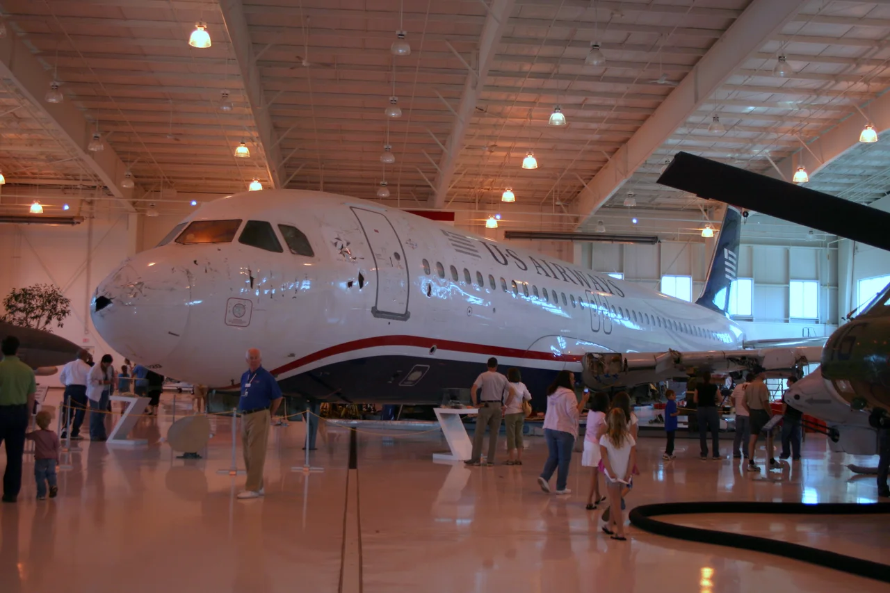 The Airbus A320 involved in N106US US Airways Flight 1549 on display at Carolinas Aviation Museum