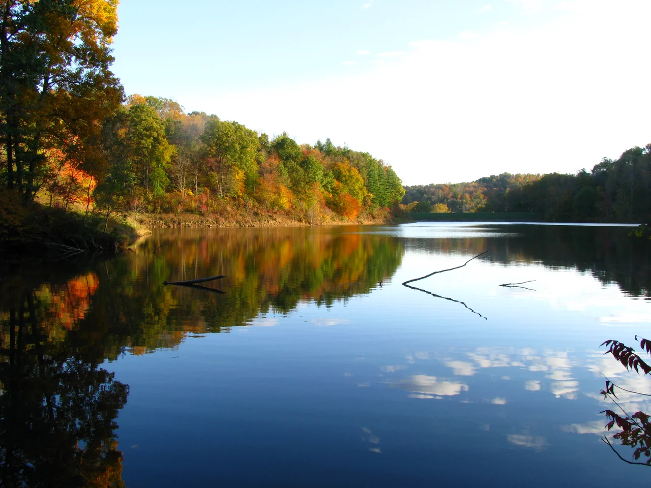 Dow Lake at Strouds Run State park in Athens County Ohio