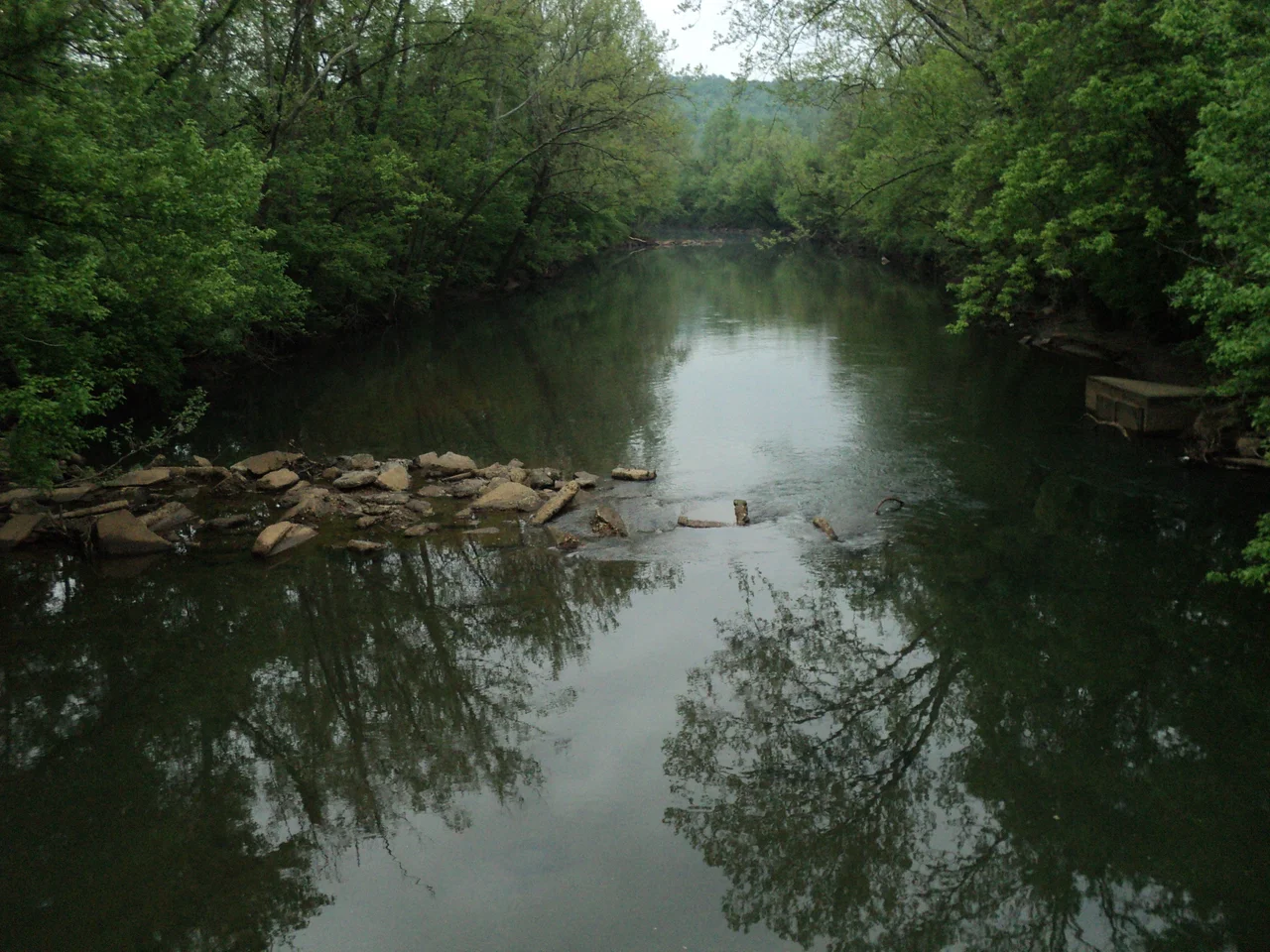 View from a bridge over the Smith River, Fieldale, Henry County, Virginia.