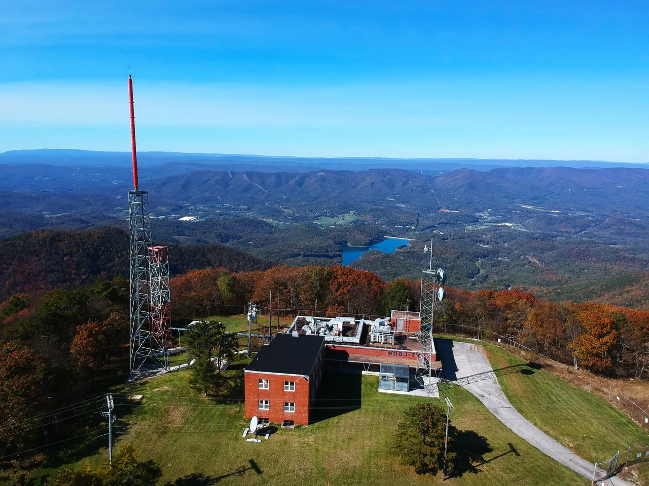 WDBJ Transmitter Site atop Poor Mountain in Roanoke County, Roanoke, Virginia.
Photographed October 20 2020