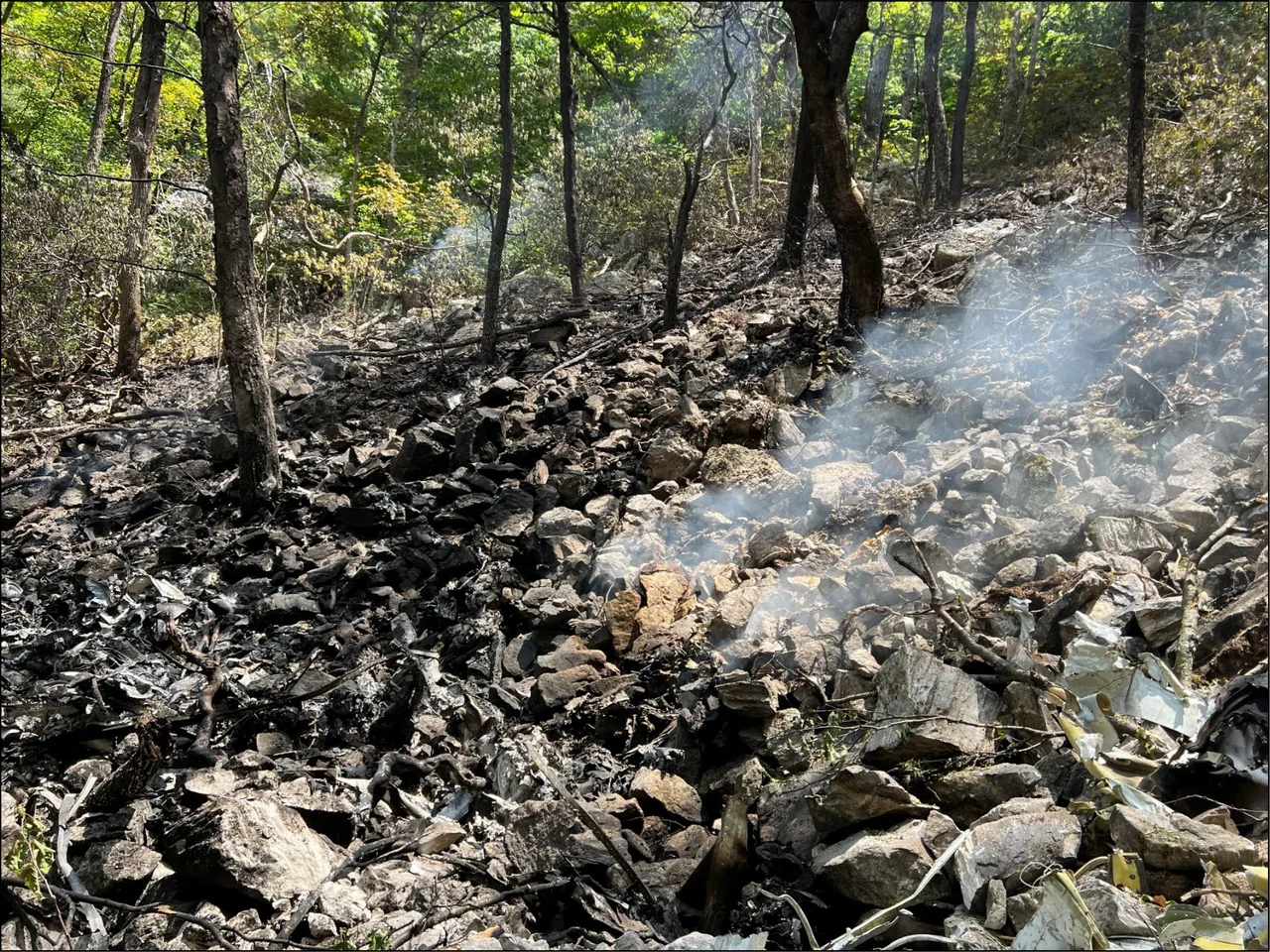 Wreckage of a Cessna 560 Citation V that crashed in Virginia in 2023.