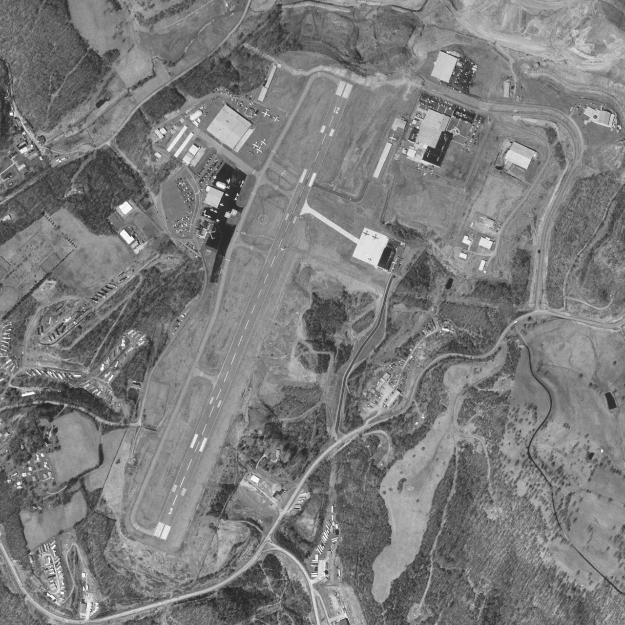 Aerial photo of North Central West Virginia Airport in West Virginia, United States.
