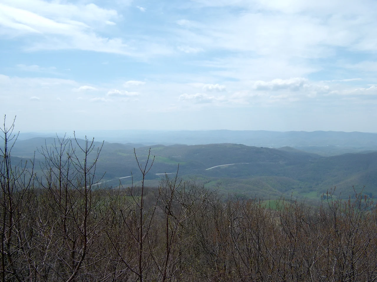 View looking southwest from the observation tower at w:Bickle Knob in w:Randolph County, West Virginia.