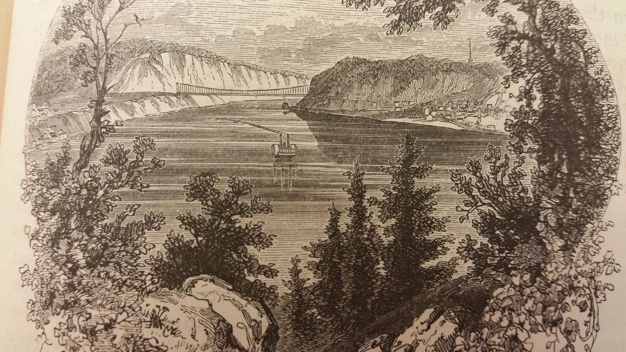A monument to General Issac Brock, built at Queenston Heights, the site of a famous battle in the War of 1812 in which Brock sacrificed himself. The monument is a column with a statue of the general standing atop it.