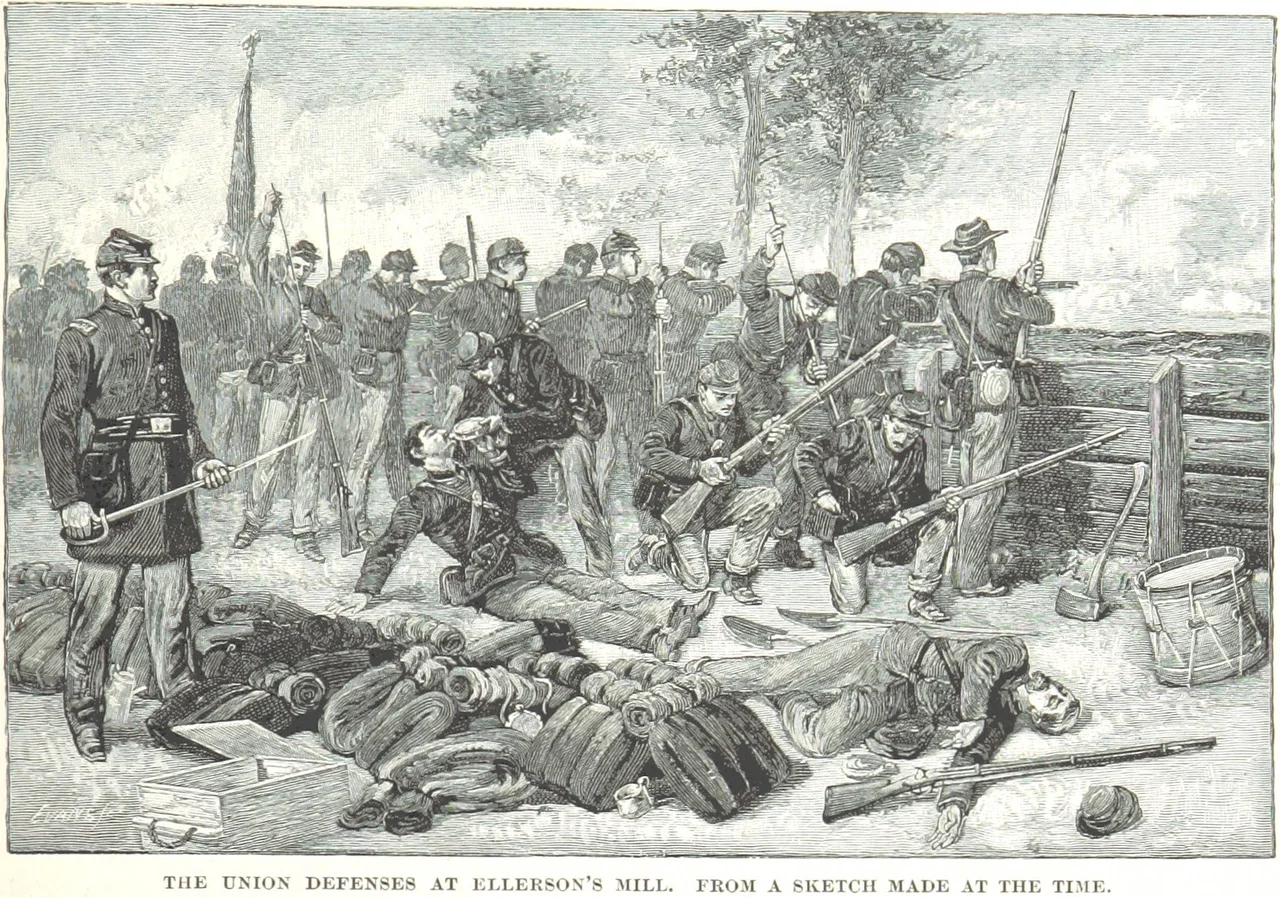 Union defenses at Ellerson's Mill, at the Battle of Beaver Dam Creek.