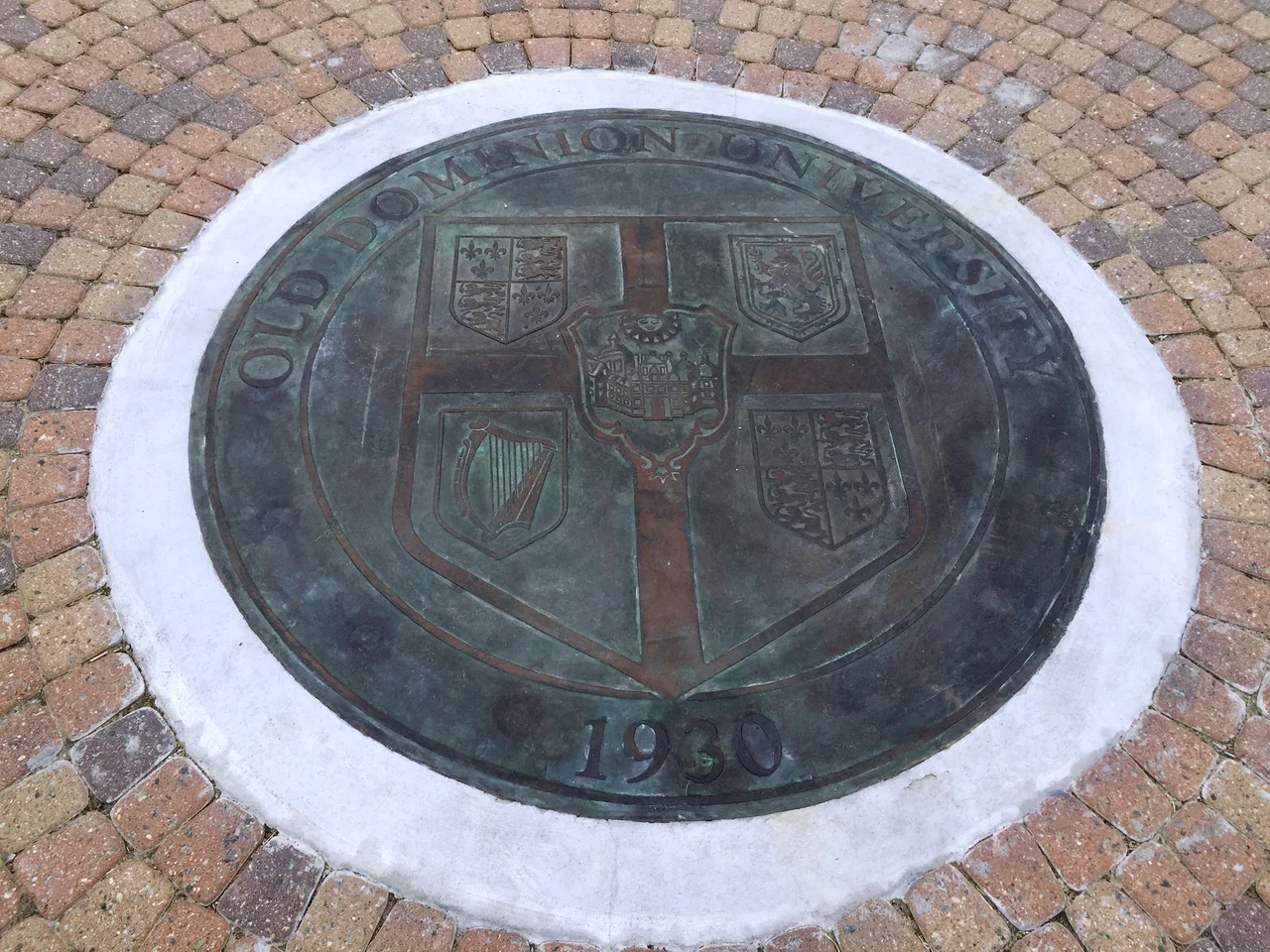Old Dominion University Seal on Kaufman Mall
