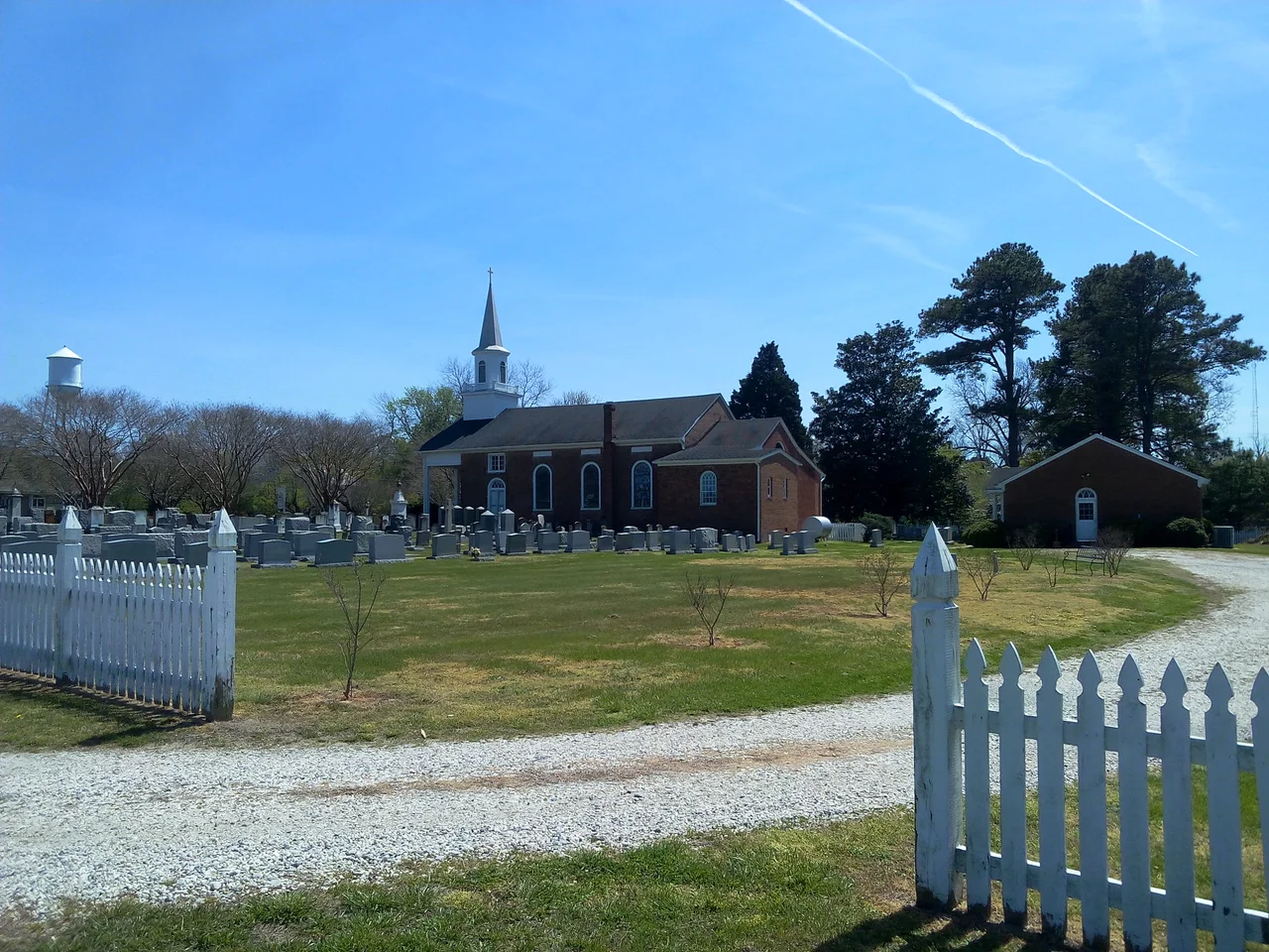 from cemetery side entrance
Other information

Hungars Parish has 2 historic churches but only one (modern) parish hall; HABS photo is of the parish's other church which predates this historic church by about 60 or 70 years and is about 9 miles away; Christ Church Eastville is also historic (and the parish's main church as well as a contributing property in the town's historic district) but dates from 1828