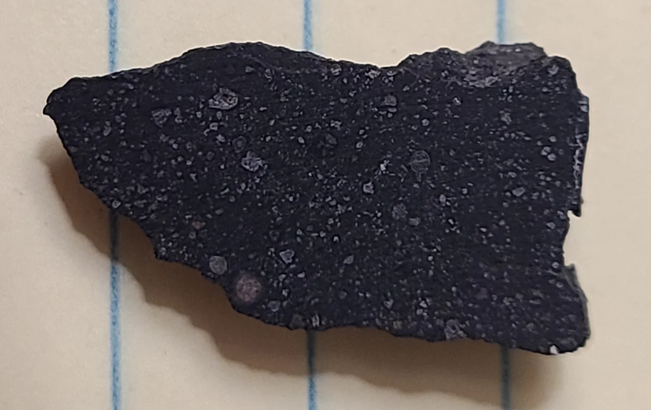 Front of a sliced Jbilet Winselwan fragment