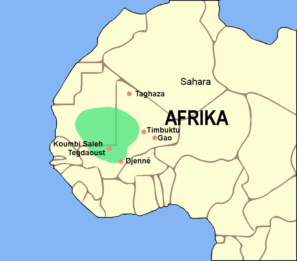 Map of the Ghana Empire. (German version)