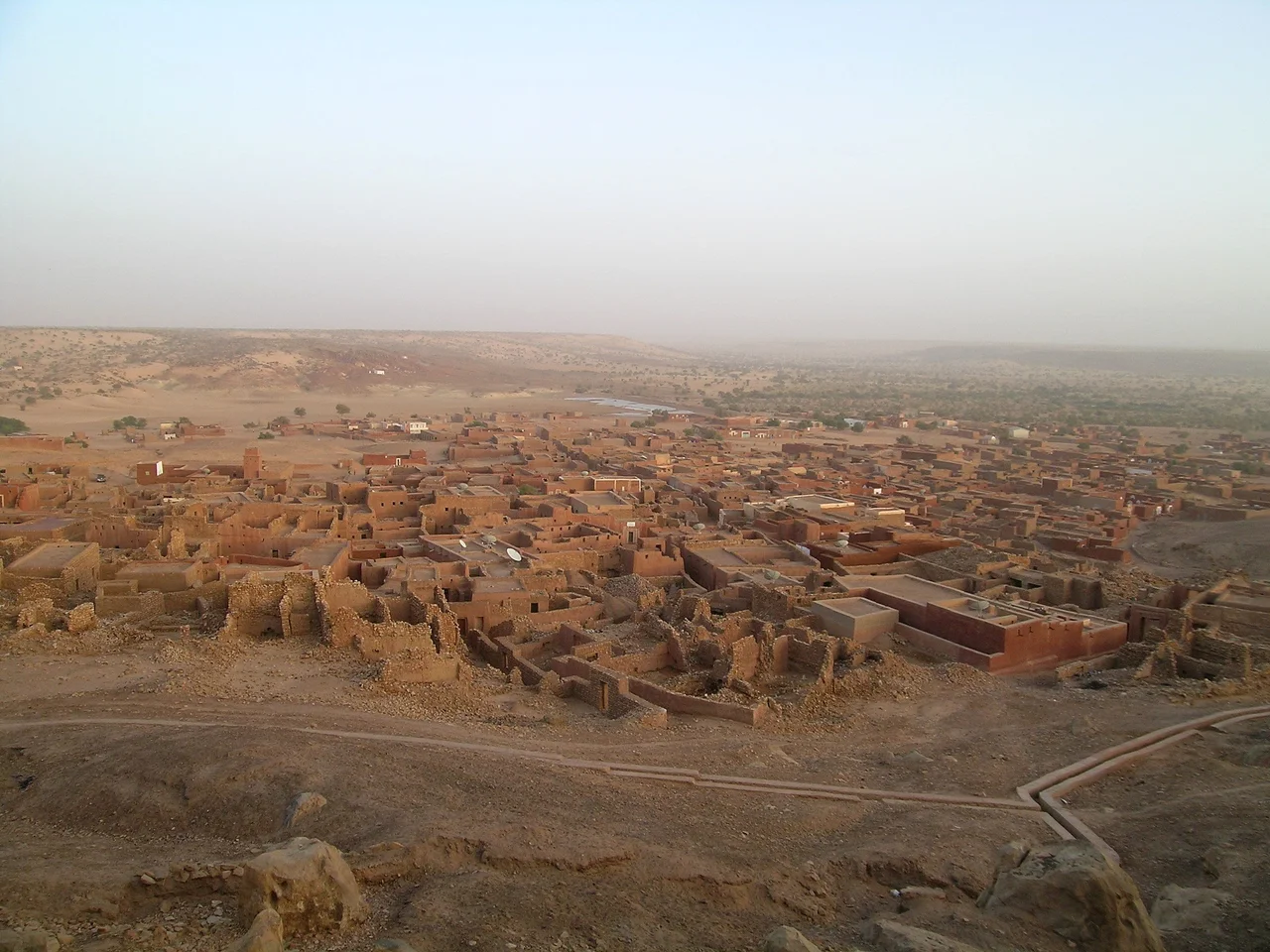 Aerial view of Oualata, Mauritania