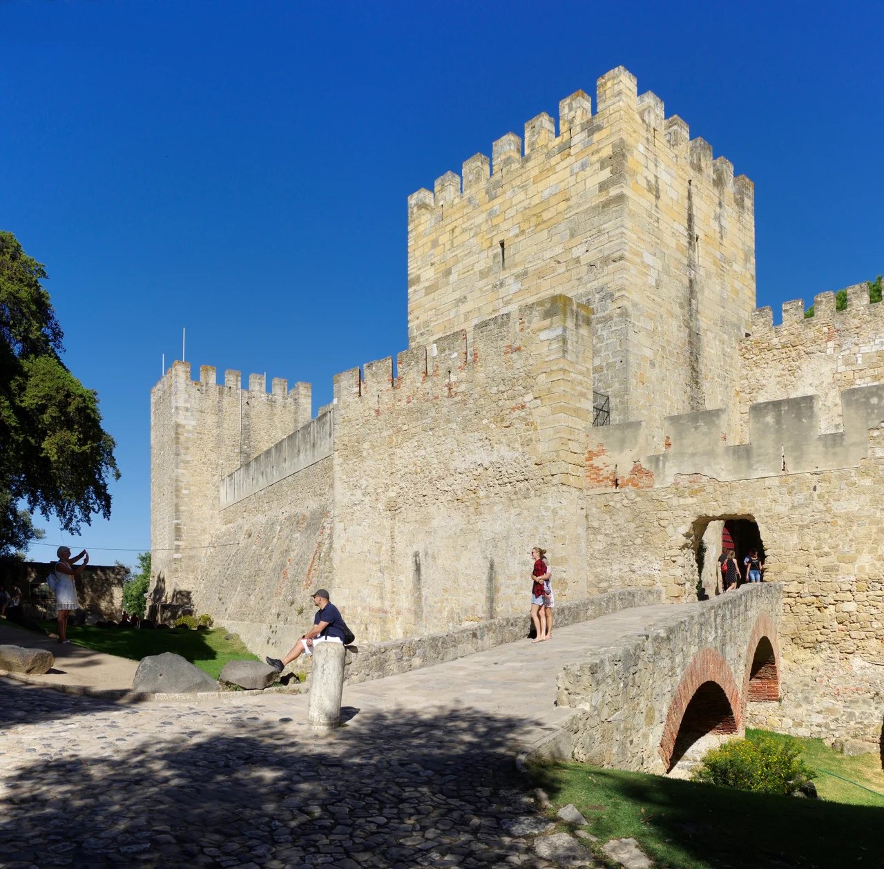 The Castle of São Jorge occupies a commanding position overlooking the city of Lisbon, the capital of Portugal, and the Tagus River beyond. The fortified citadel, which dates from medieval times, is located atop the highest hill in the historic center of the city. The castle is one of the main historical and touristic sites of Lisbon.