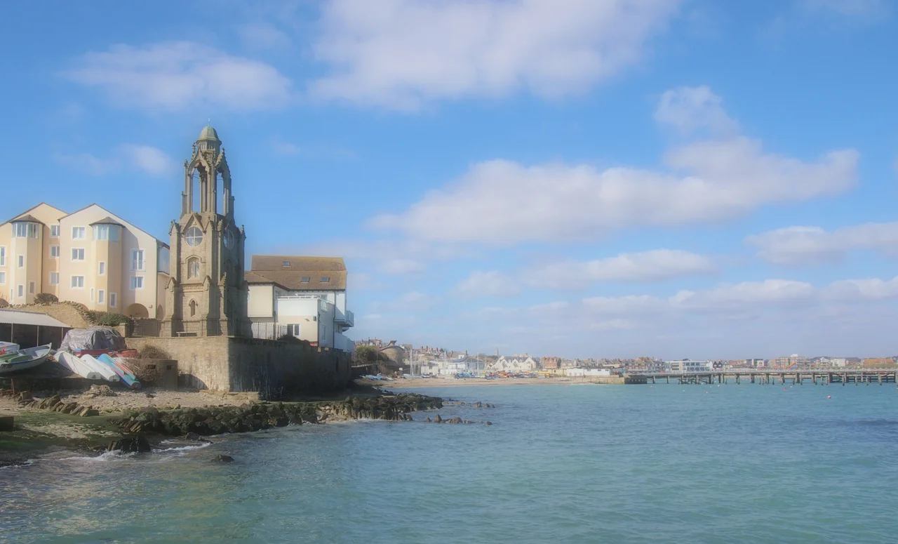 Swanage: Clock Tower and Life Boat Station