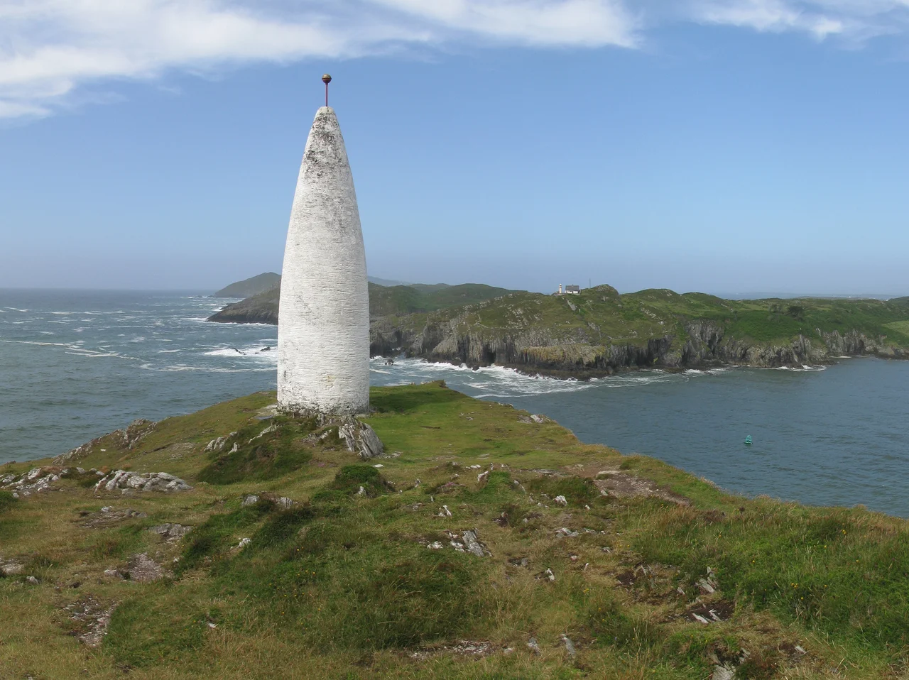View of Baltimore Beacon near Baltimore, Co. Cork, Ireland.