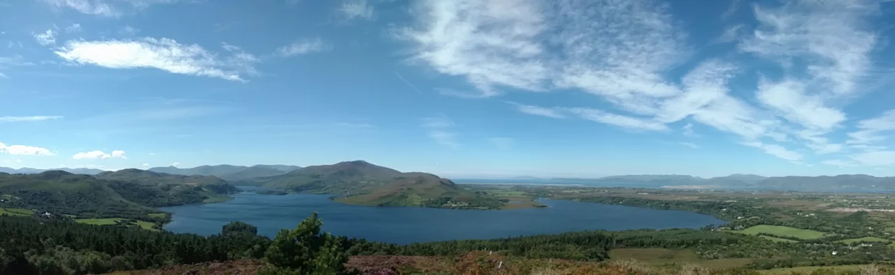 This is the view of Caragh Lake out towards the Dingle bay from the forestry.
