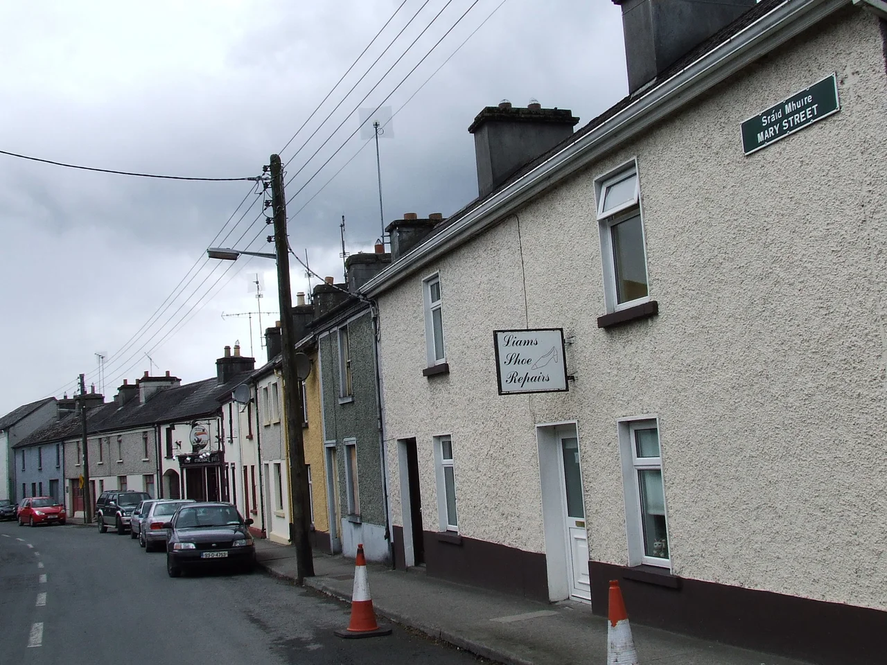 Taken from the corner of Tigh Muire, a view down Mary Strret, Templmore towards Main Street. April 2010.