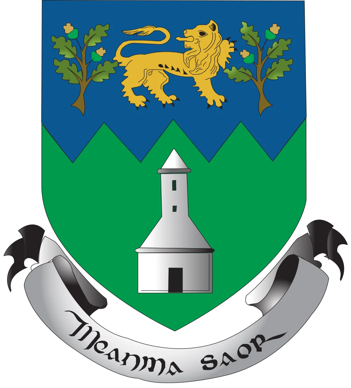 The coat of arms of County Wicklow in the Republic of Ireland