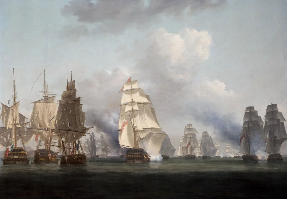 Attack of the French Squadron under Monsr. Bompart Chef d'Escadre, upon the Coast of Ireland, by a Detachment of His Majesty's Ships under the Command of Sir J. B. Warren, Oct. 12th 1798