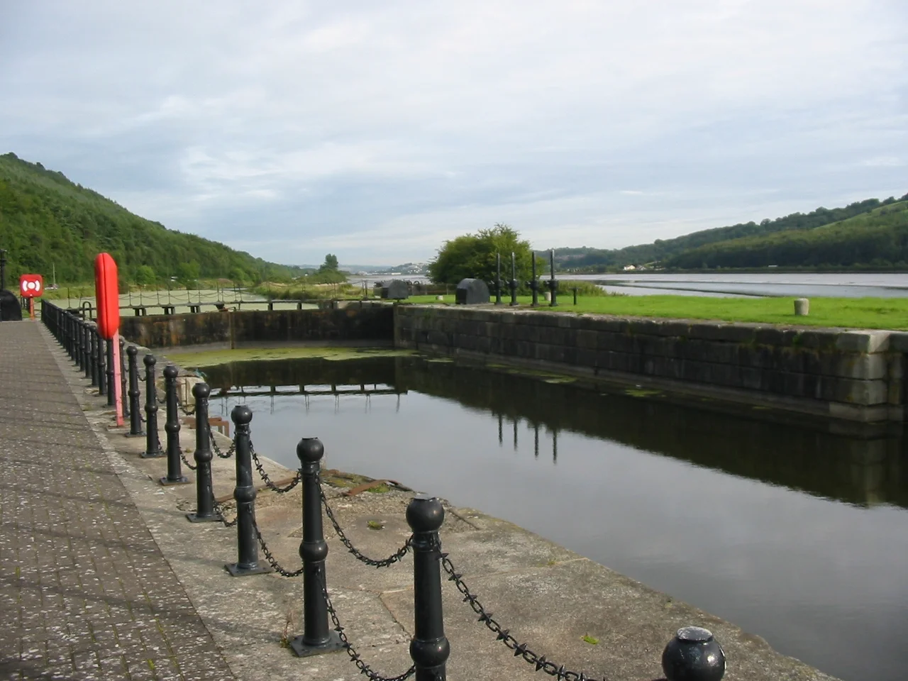 Victoria Lock, entrance to Newry canal with Carlingford Lough behind