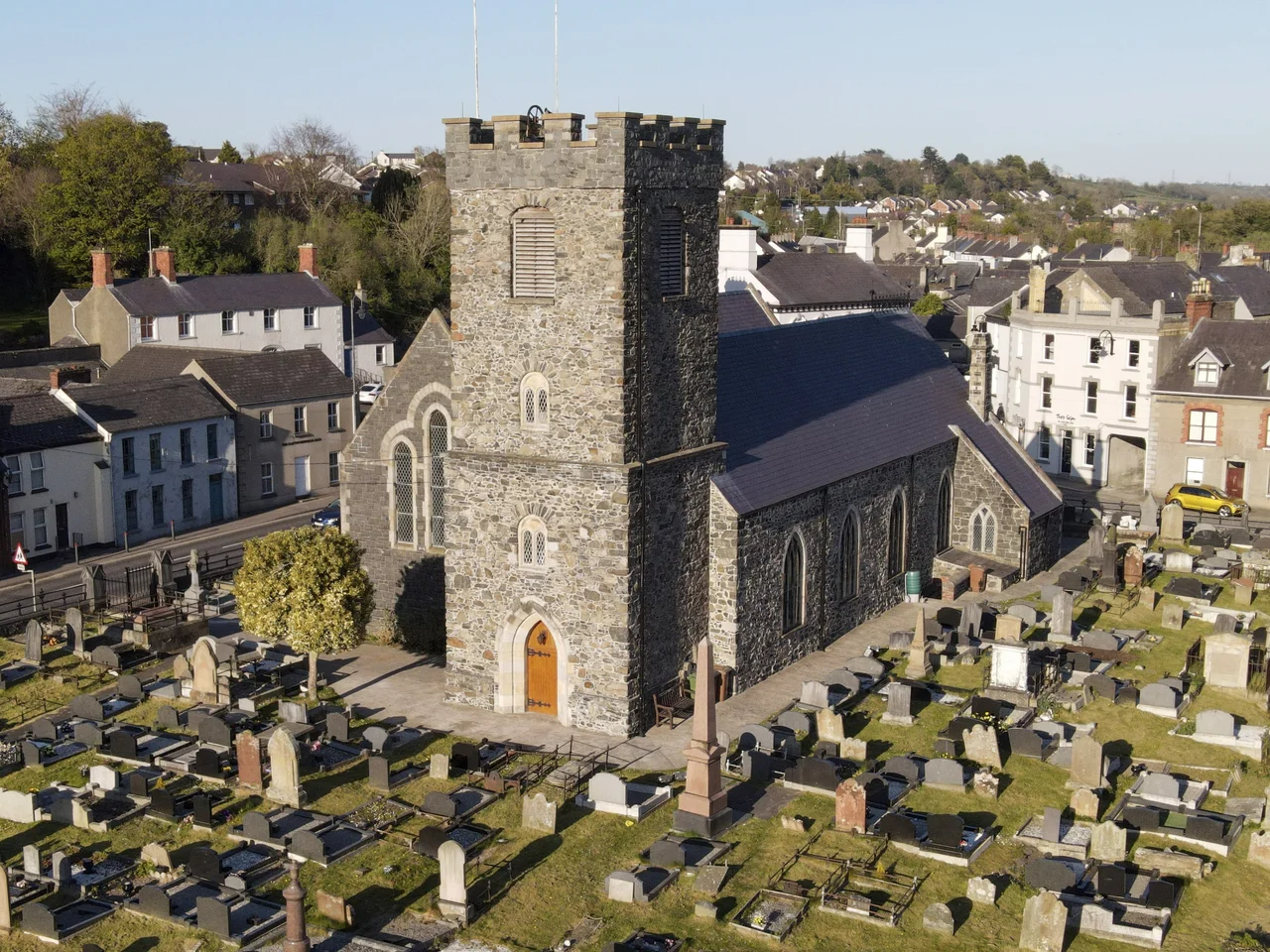 A drone photo of Dromore Cathedral by Parishioner, Steven Law