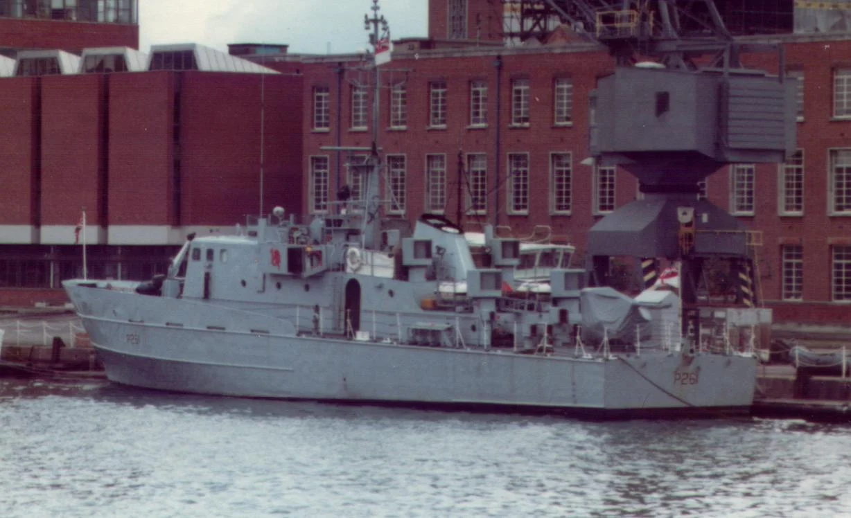 Bird class patrol vessel HMS Cygnet at Portsmouth