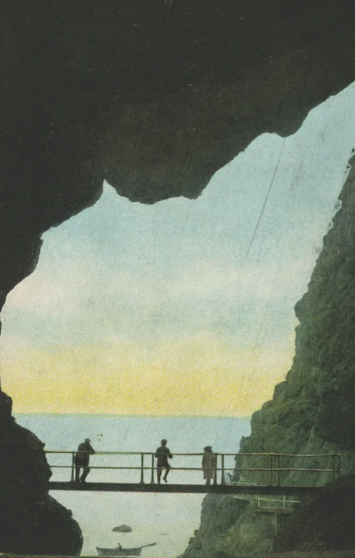 tinted postcard view of The Gobbins