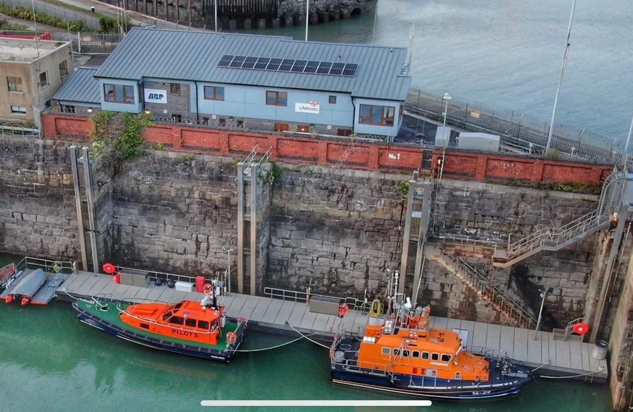 Barry Dock Lifeboat station and Trent Class Lifeboat ON1245 Inner Wheel II