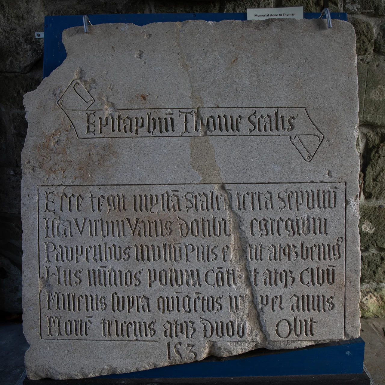 Grave-slab of Sir Thomas Scales died 1532, who was Deacon of the High Altar. Found in 1931 by then site owner J Wilson Claridge.  Source: page 15, “Report of excavations on the site of the royal abbey church…1930-31”, British Publishing Company Ltd, Gloucester &amp; London (no date).