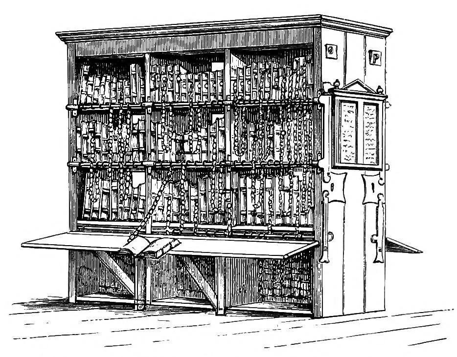 Bookcase in Hereford Cathedral.